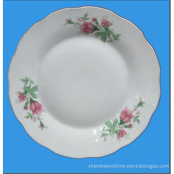 9'' Inch Porcelain Dinner Plate in Cut Edge